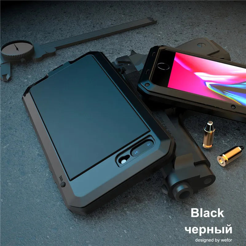 Metal Aluminum Armor doom Shockproof Case for iPhone 14 13 11 12 Pro XS MAX mini SE XR X 6 6S 7 8 Plus Outdoor Military Cover