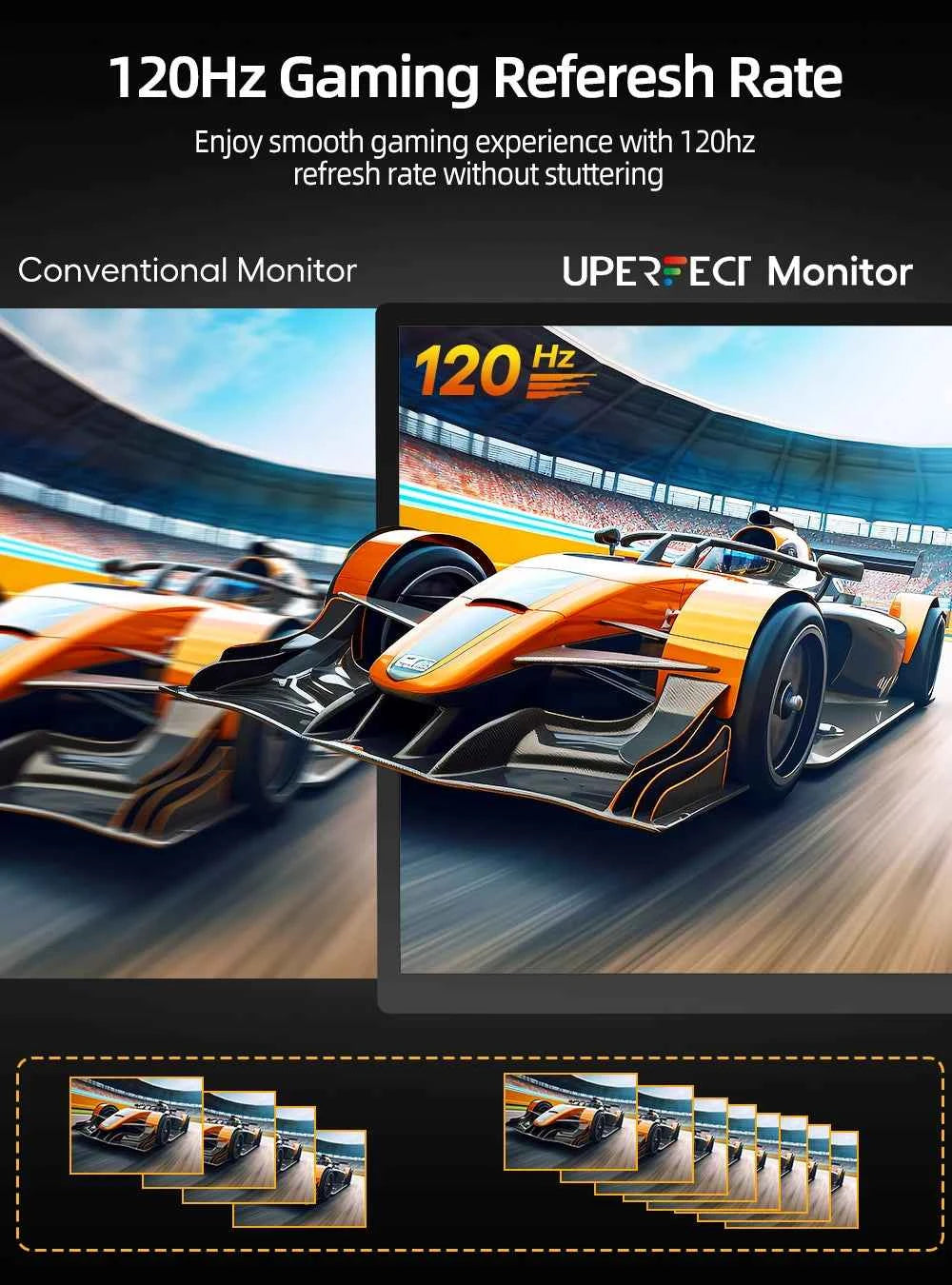 UPERFECT FHD UGame T7 Touchscreen 120Hz Gaming Monitor For PS5 Switch Steam Decks XBOX Laptop PC With HDMI TYPE C HDR IPS Screen