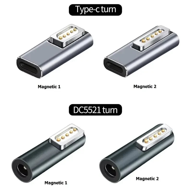 Type C Magnetic USB PD Adapter for Apple Magsafe 1 Magsafe 2 MacBook Pro USB C Female Fast Charging Magnet Plug Converter