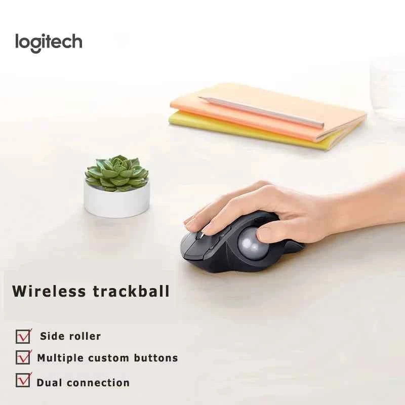 Mouse Logitech MX ERGO S Ergonomic Mouse Trackball Mouse Wireless Bluetooth Quick Charging with Unifying Receiver Office work