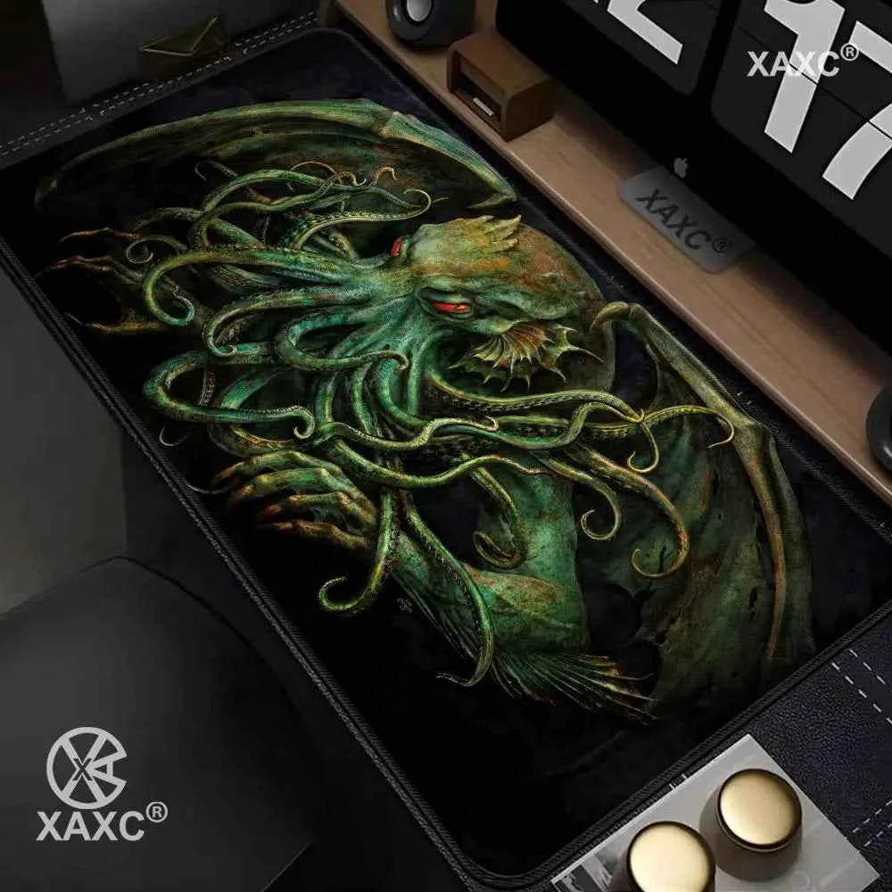 Cthulhu Green Octopus Mouse Pad Large Rubber Anti-slip PC Desk Accessories for Office and Gamer Keyboard Mats Decor Mat HYBXXC