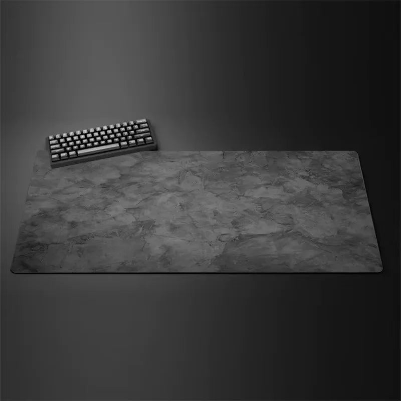 Gray Mouse Pad – Large & Small Overlocked XXL Desktop Keyboard Table Pad, Gaming Desk Mat for PC & Computer Accessories