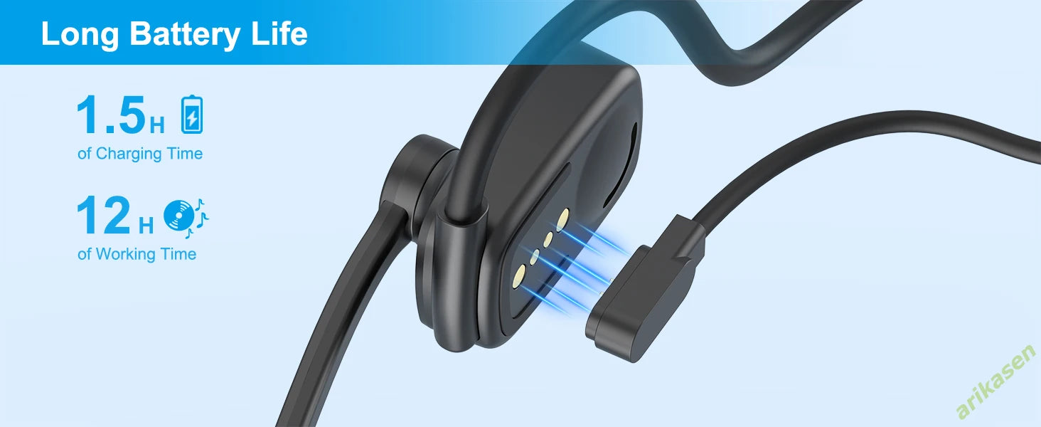 Bluetooth Headsets with Microphone Boom Noise Canceling Hands Free Call Open Ear Wireless Headphones Mute Button for Drivers Gym