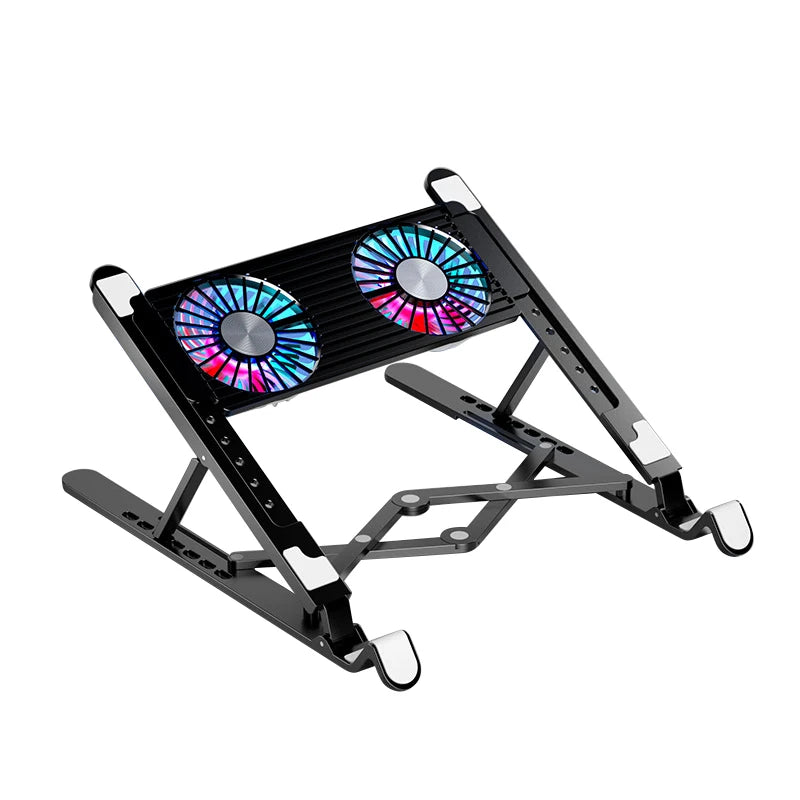 Laptop Cooling Pad with 2/4 Fans, Foldable Laptop Cooling Fan, RGB Silent Portable Laptop Holder, for 11-17.3 Inch Laptops - WinSupport Tech