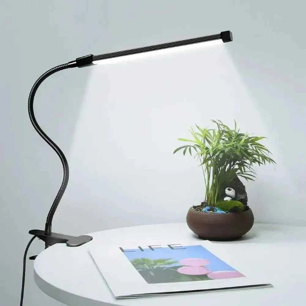 LED Desk Lamp Double/Single Head Reading Table Lamp With Clip Dimmable Brightness For Home Study Office Lighting PC Eye Protect