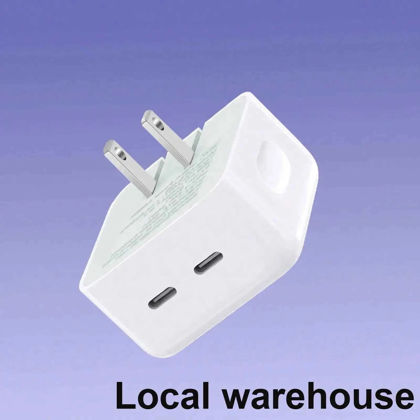 20W PD Dual USB-C Foldable Wall Charger Block, Fast Charging Power Adapter Compatible with iPhone 15/16 Pro Max, iPad & Android Smartphones/Tablets, Multi-Device Charger for Home & Office Desk Use