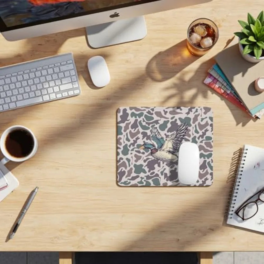 Mallard Duck Camo Mouse Pad, Duck Hunting Hunter Gifts, Camo Wildlife Mouse Pads Mousepad for Home Office Dorm Computers Laptop