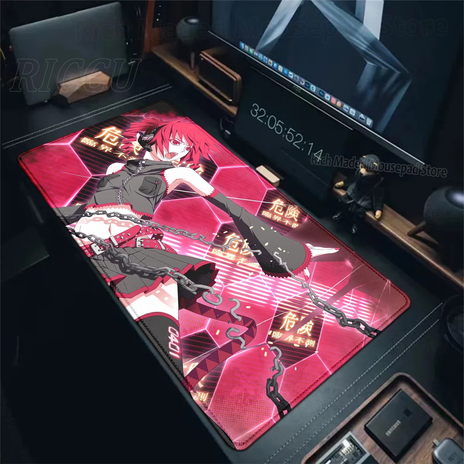 Cute Anime Girl K-Kasane Teto Mousepad Large Gaming Mouse Pad LockEdge Computer Keyboard Desk Mat PC Cabinet Tablepad XXL Mats