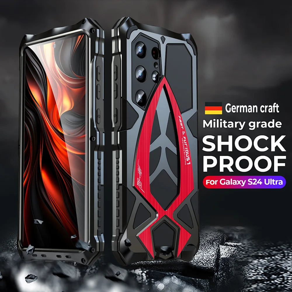 Armor Military Shockproof Rubber Full Rugged Cover For Samsung Galaxy S23 S25 Ultra Original Metal Case S22 S24 Ultra S25 Shell