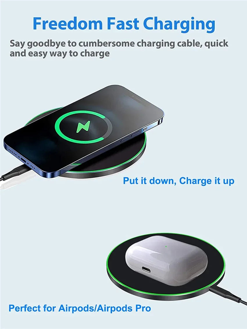 30W Wireless Charger for IPhone17 16 15 14 13 12 X XR XS Max 8 for Samsung S24 S23 S22 S10 S20 Note10 20 Xiaomi Huawei Phone
