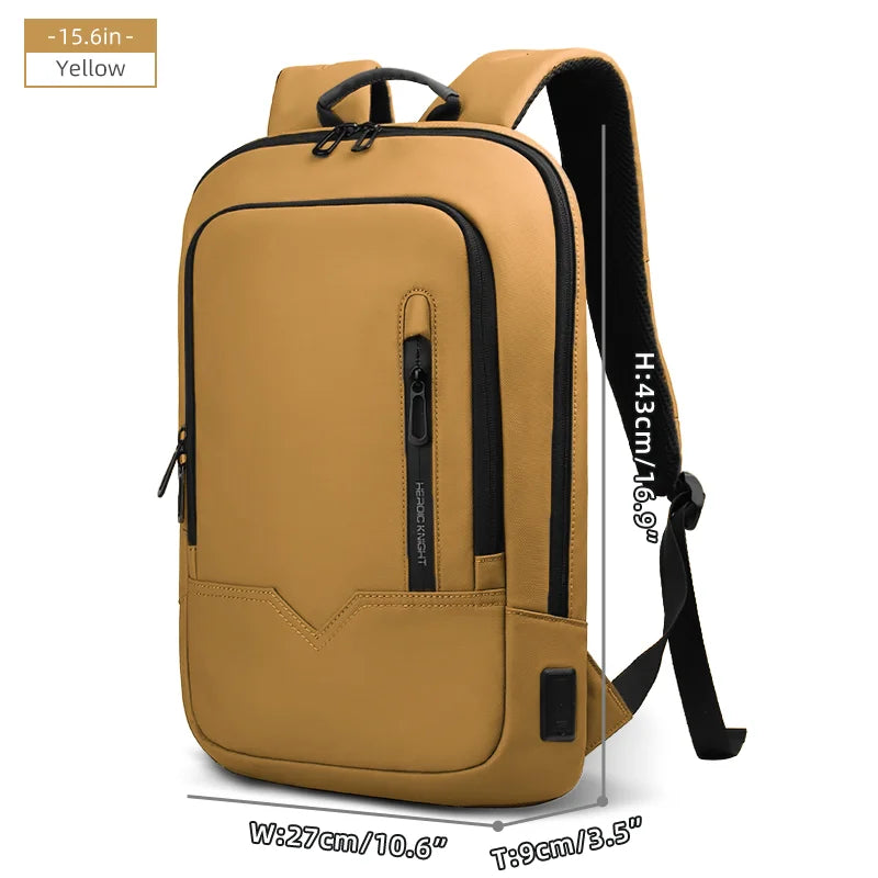Heroic Knight Backpack Men Multifunction Business Waterproof Slim Laptop Backpack Fashion 15.6