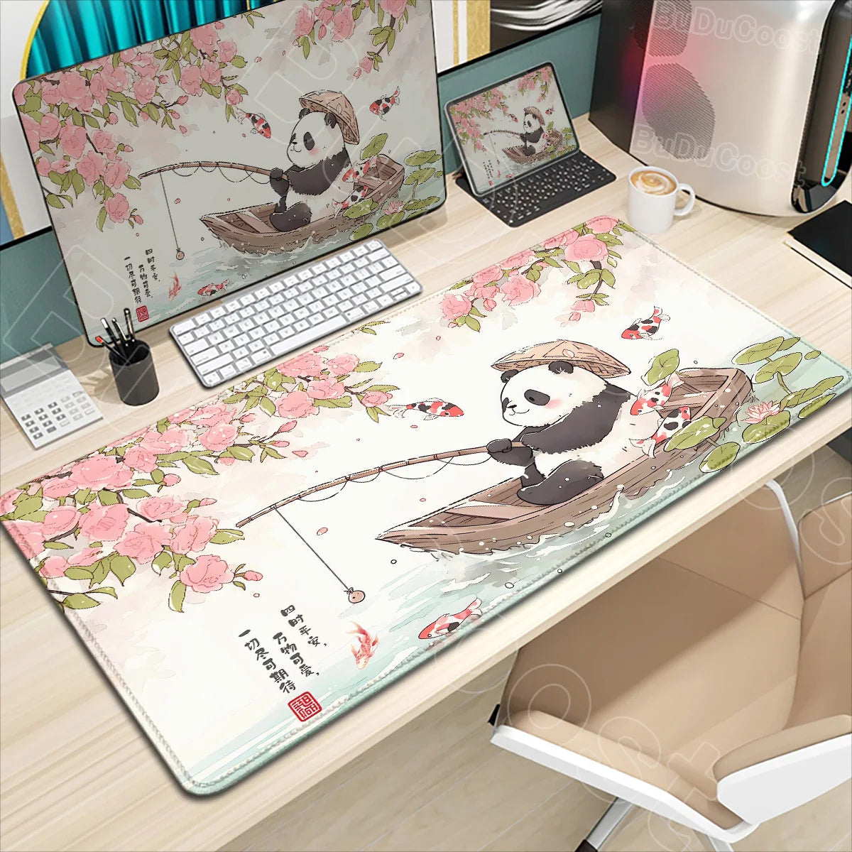 HD Printing Kawaii Anime Panda Mouse Pad Large Computer Office PC Game Table Mats XXL Gaming Keyboard Pad Cute Animals Desk Pads