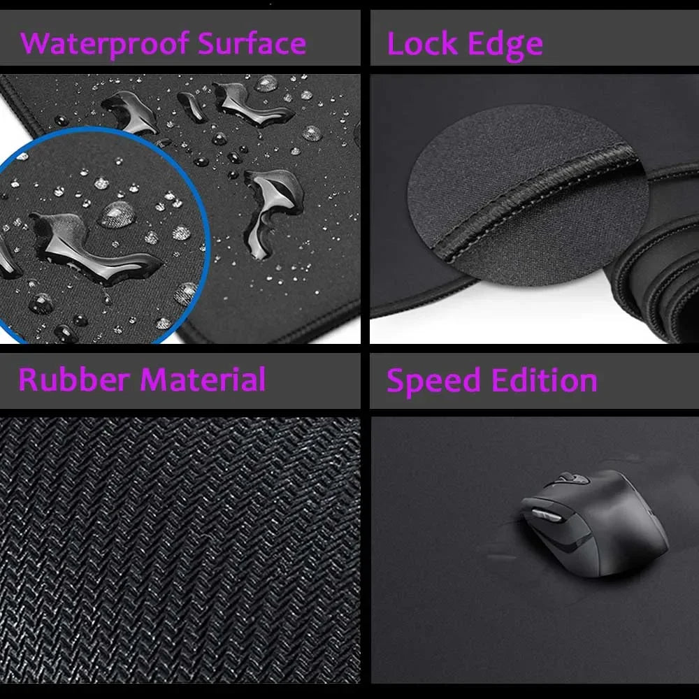 White Gaming Mouse Pad Topography Contour Large Mouse Pad Laptop Deskmat Keyboard Mat Stitched Edge Non-Slip Rubber Big Desk Pad