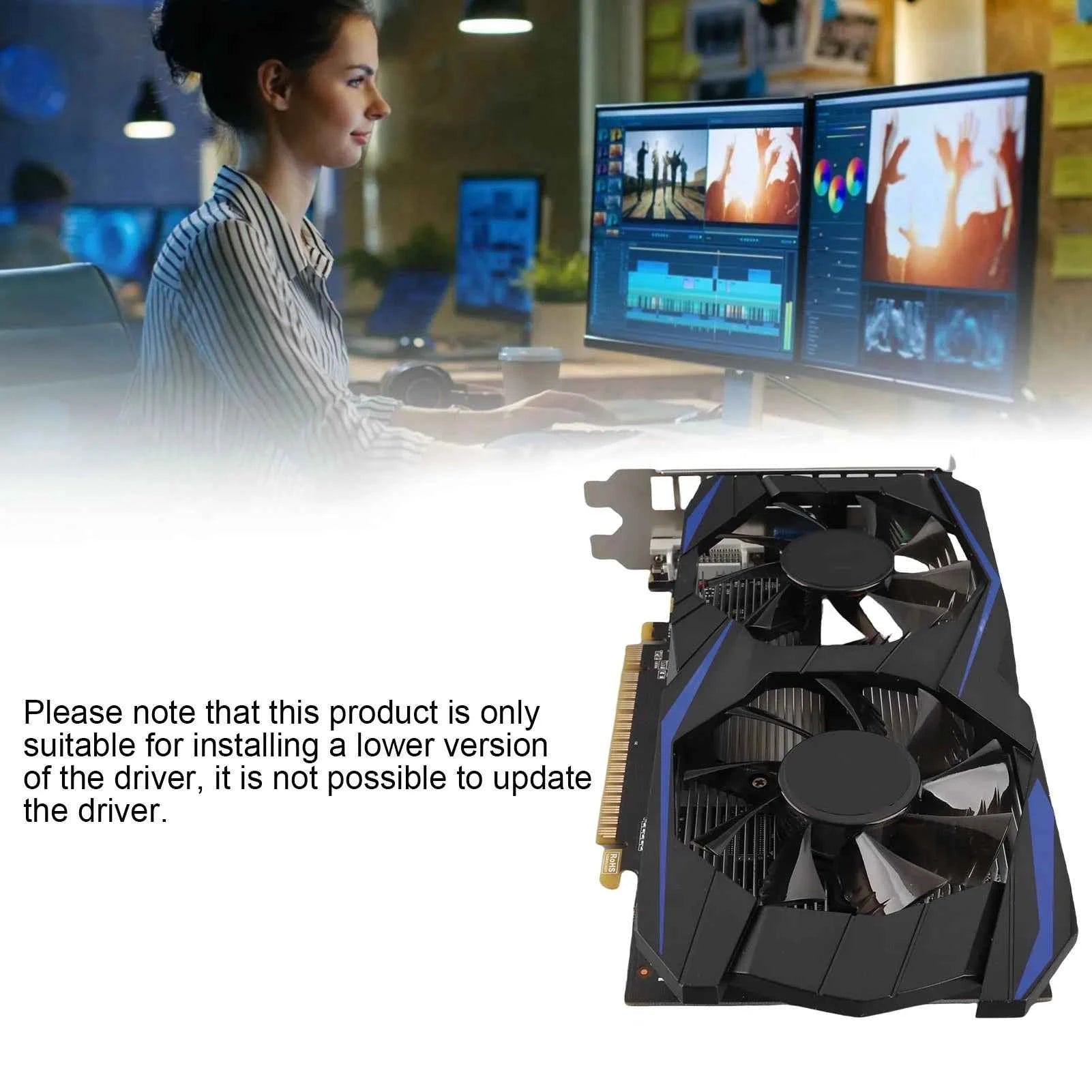 Computer Graphics Card Good Performance Low Noise Graphics Card Small Size 128bit  Bit Width for Dual Fan Desktop Computer