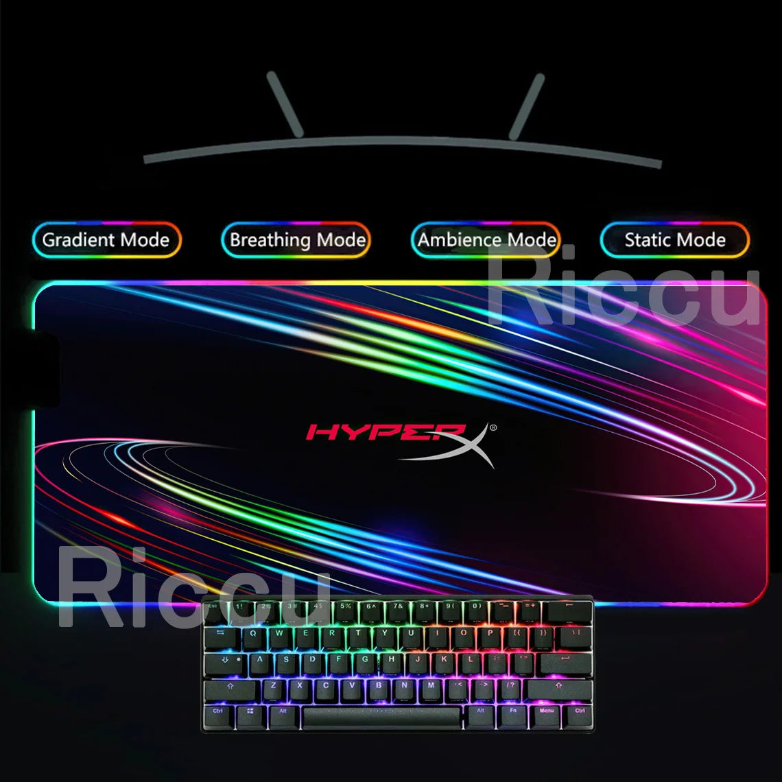HYPERX RGB Large Mouse Pad Gaming Speed Mousepad Colorful LED Luminous XXL Game Computer Backlight Keyboard Accessories desk Mat