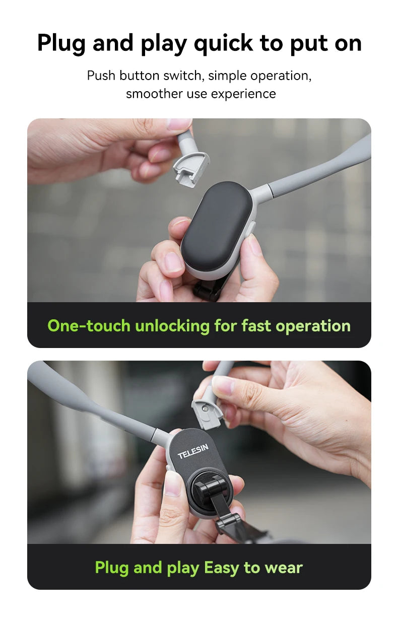 TELESIN Silicone Phone Magnetic Neck Mount Quick Release Hold for Iphone 17 16 15 14 13 SAMSUNG HUAWEI XIAOMI Phone Accessories