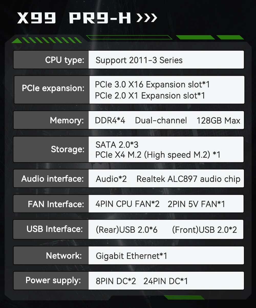 PR9-H MACHINIST X99 Motherboard LGA 2011-3 Set Combo Optional Xeon E5 2670 V3 CPU Processor 16G DDR4 ECC RAM Memory NAME M.2