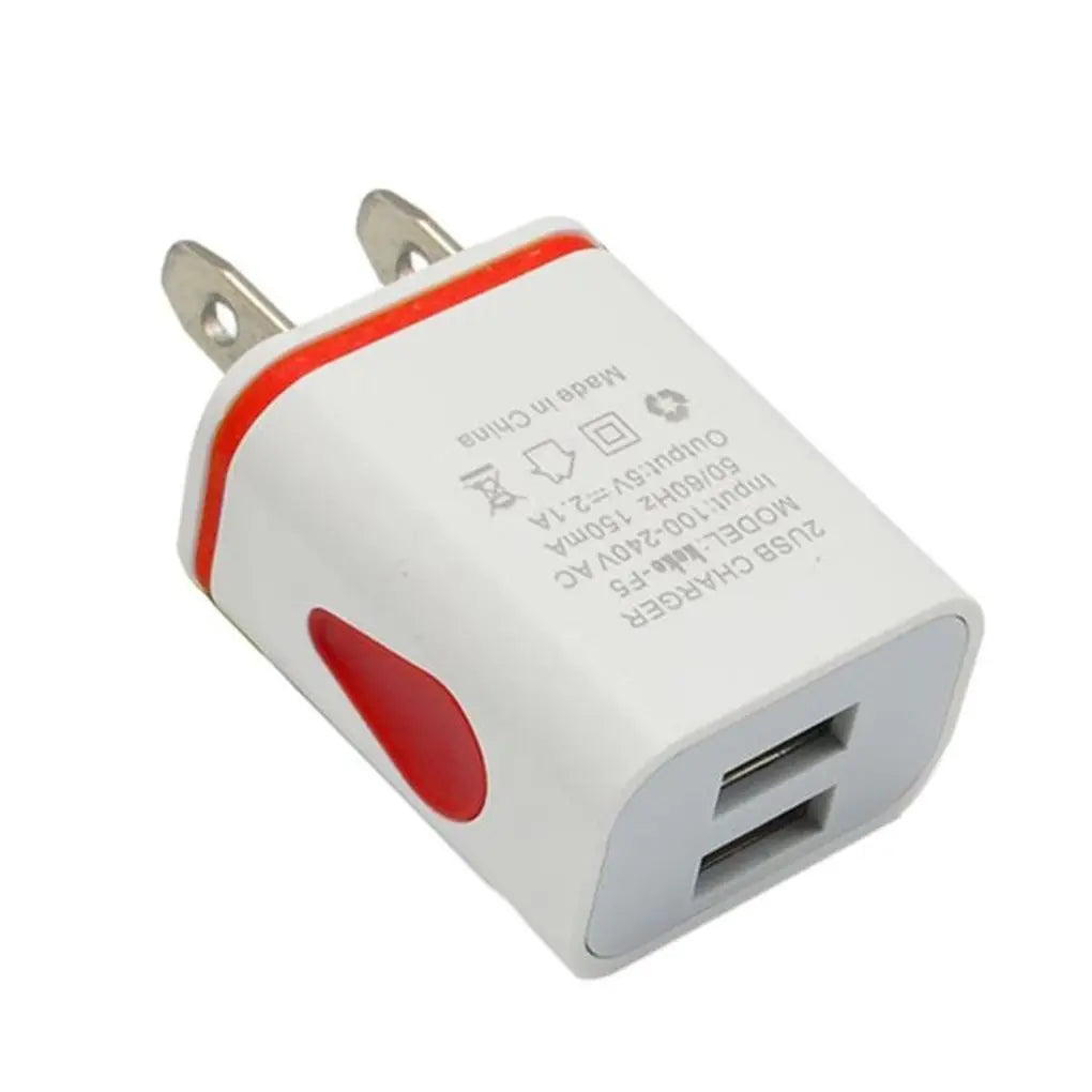 USB Wall Charger for Samsung Xiaomi Dual Port 2A Output Travel Plug Power Adapter Compatible for Phone EU/US Plug