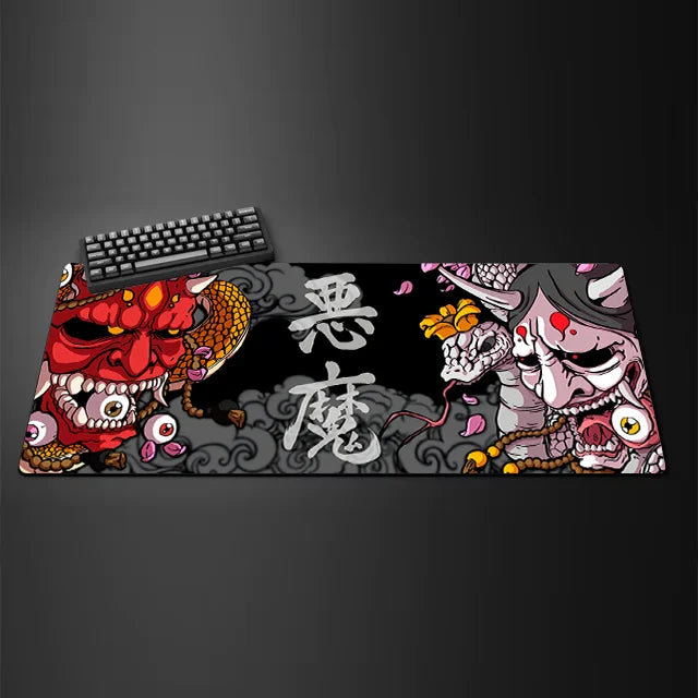 Game mouse pad Japanese samurai devil mousepad black ghost face gamer desk mat mouse pad carpet gaming accessories table pad
