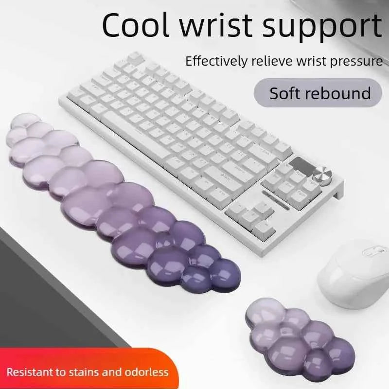 Cloud shaped silicone transparent wristband, mouse pad with wrist rest,non slip keyboard,ergonomic keyboard,mouse pad,wrist rest
