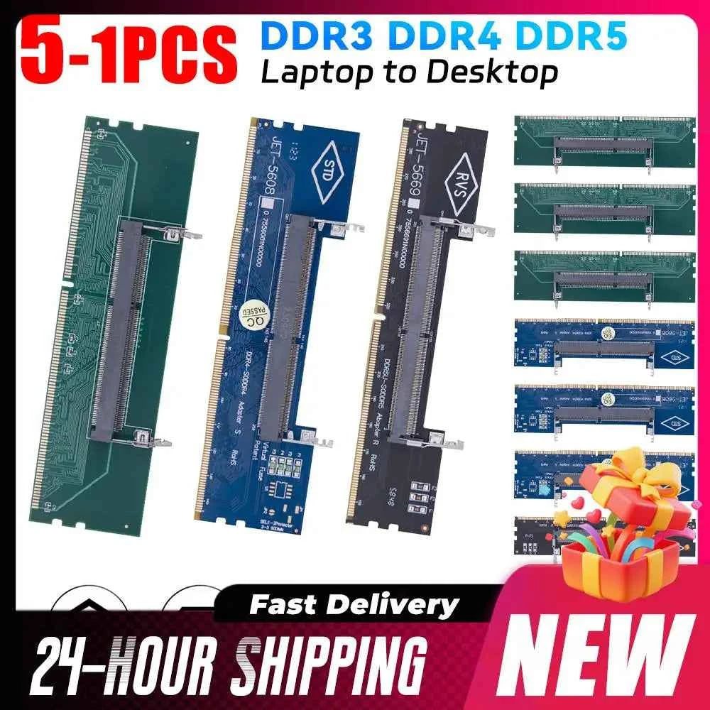 1-5PCS Laptop To Desktop Memory RAM DDR3 DDR4 Memory Adapter Connector Card SO-DIMM To PC DIMM Card DDR3 DDR4 Memory Adapter Sti