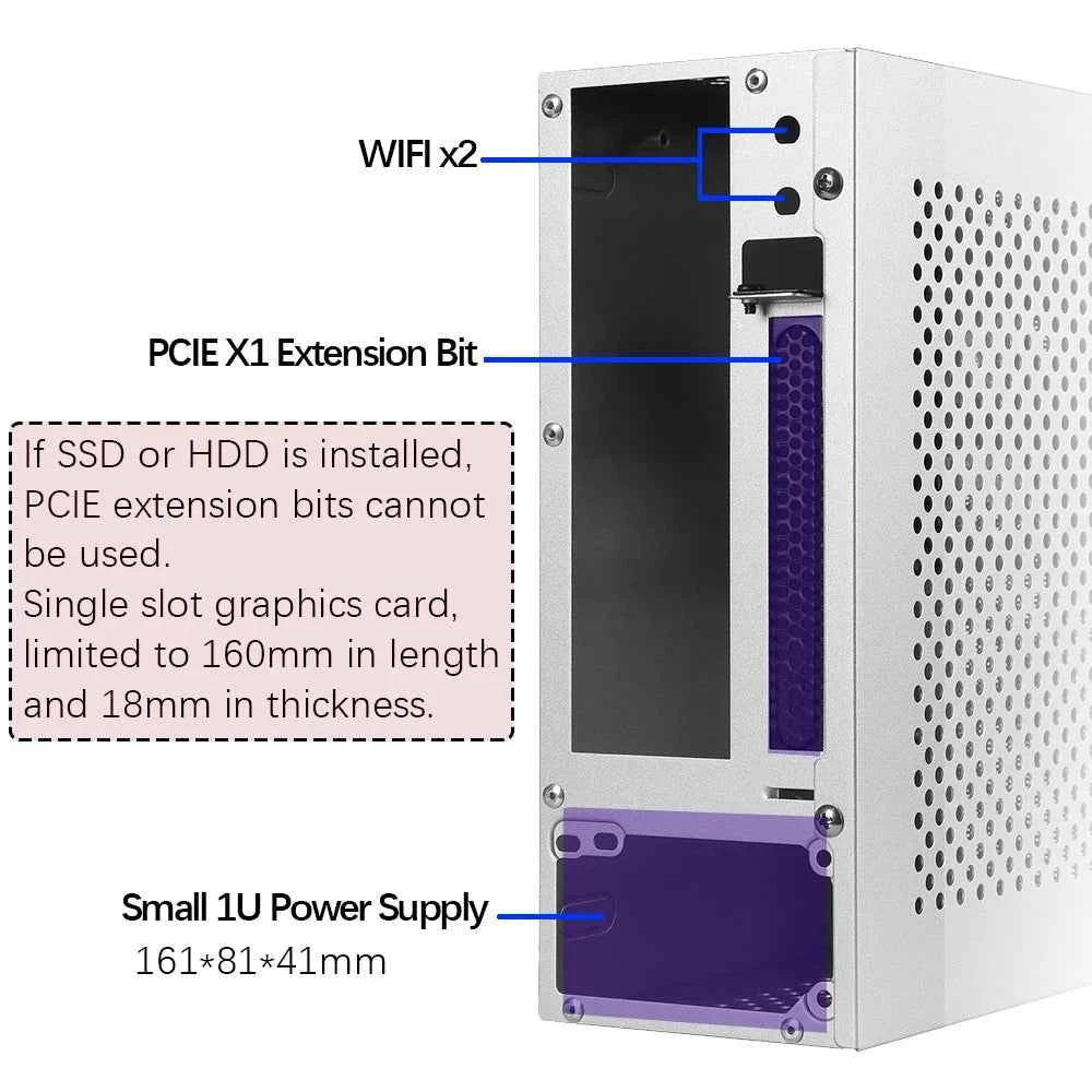 SKTC A09 Mini ITX PC Case fit HTPC, Small Form Factor Desktop Computer Case Support ITX Motherboard