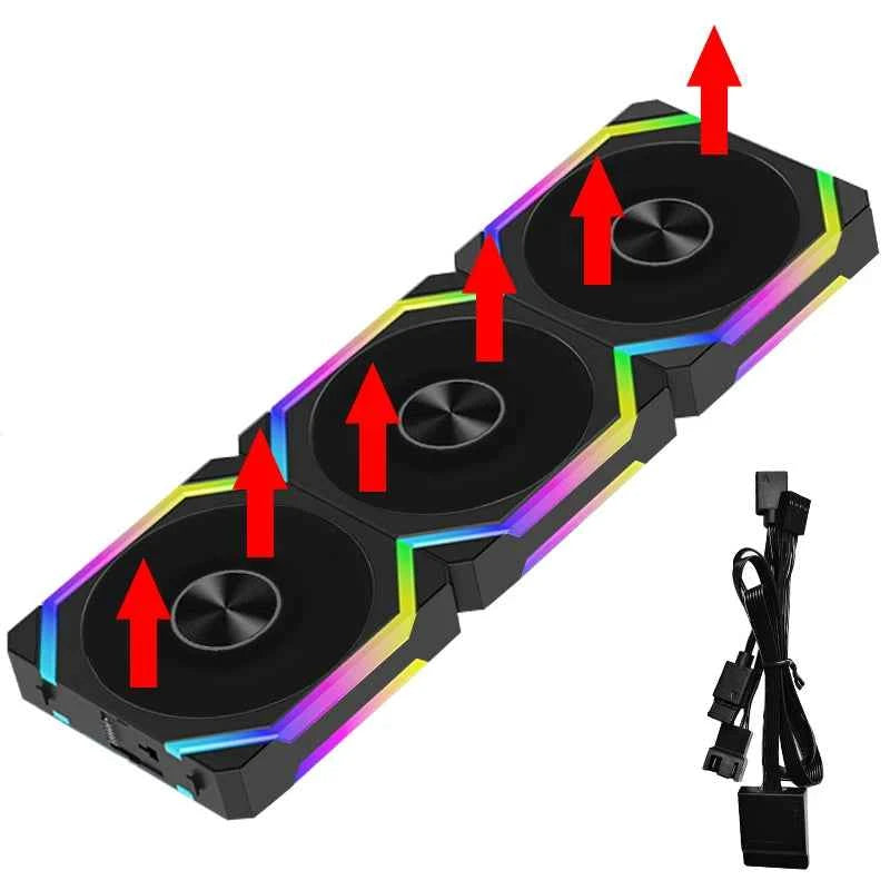 JUMPEAK CS120 ARGB Cooling Fan, 360mm/240mm, Modular Stackable Splicing PWM Silent RGB Fans For Gaming PC Case