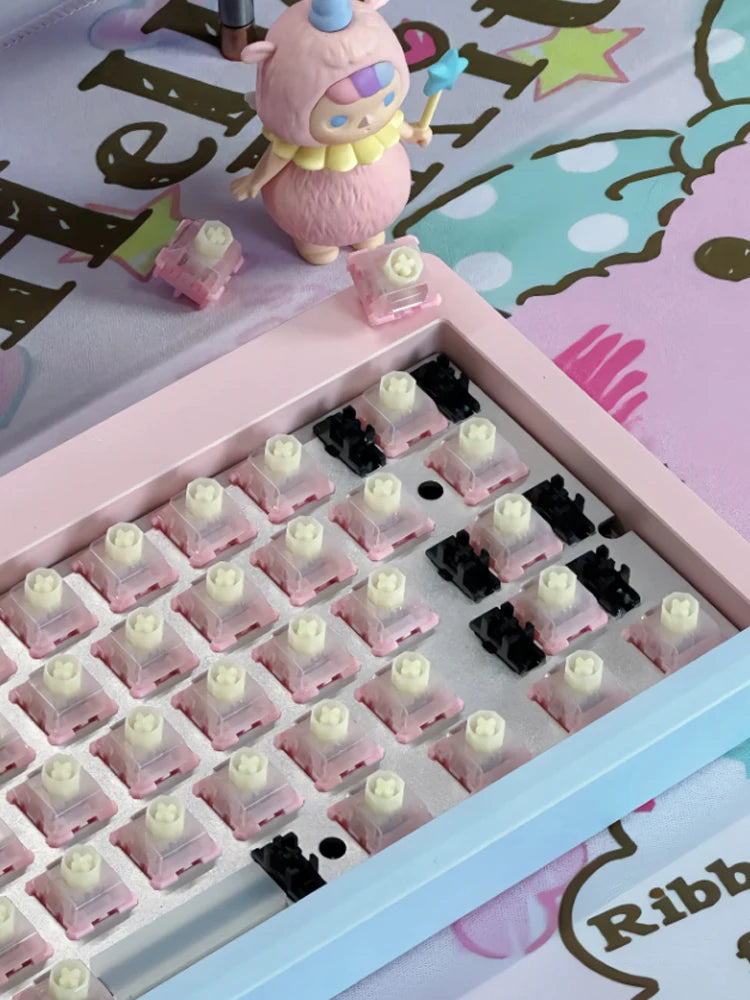 Wuque Studio WS Flux HE Switch Deep Clacky Sound 35gf Magnetic Linear Keyboard Switches Hall Effect Keyboard Fine Lubrd Pink