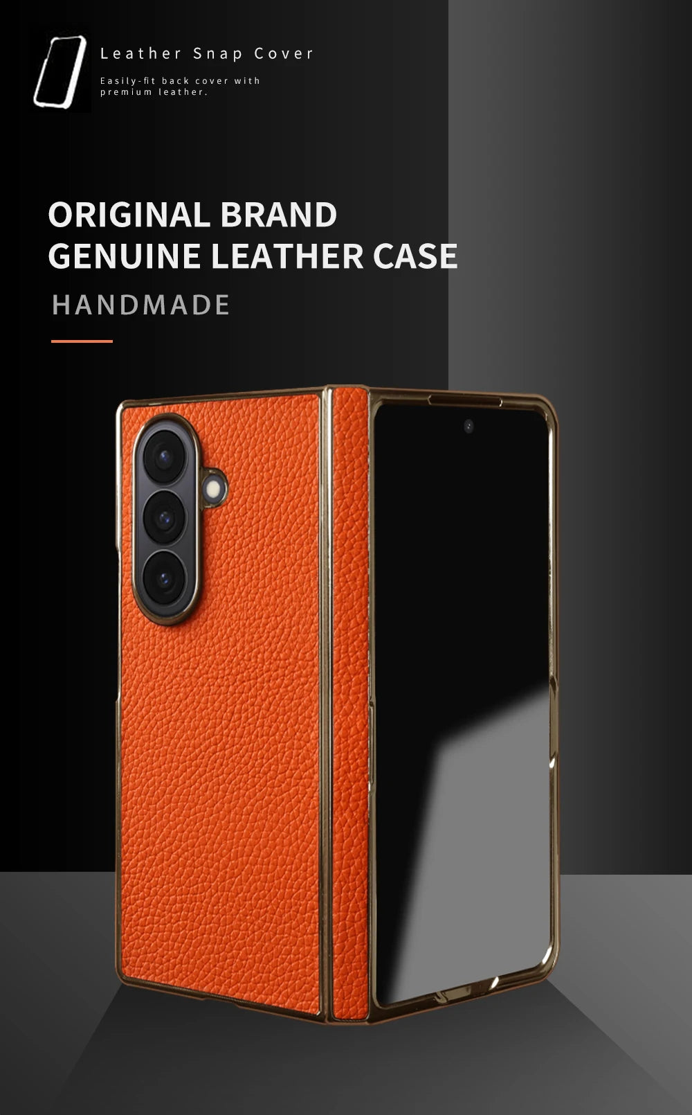 Genuine Leather Case For Samsung Galaxy Z Fold 7 6 5 4 3 fold4 fold3 Fold5 Fold6 Fold7 phone Cover Cases Fundas Coque Shell Capa