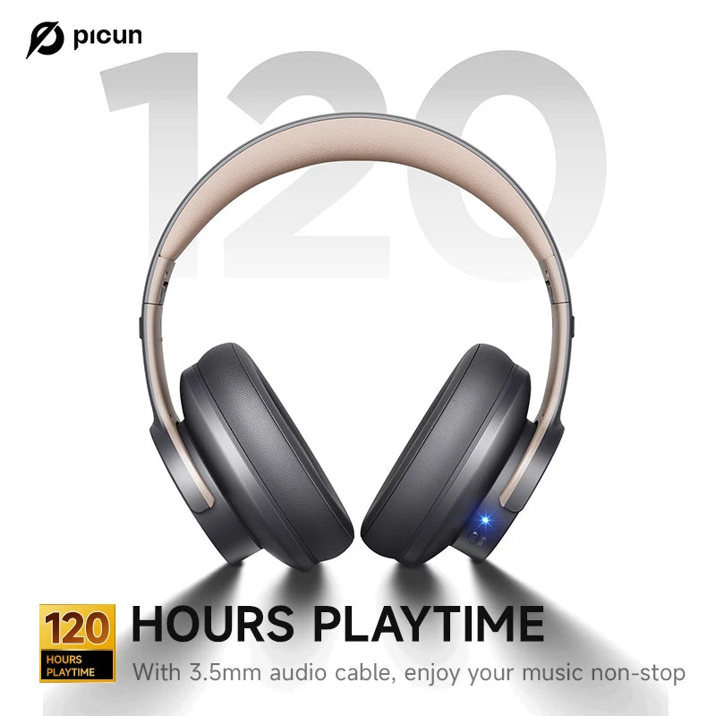 Picun B8 Bluetooth 120H Playtime Wireless Bluetooth Headphones