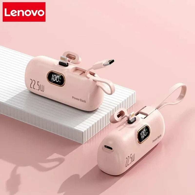 Lenovo Mini Convenient Mobile Power Bank 30000mAh Portable Fast Charging Suitable For iPhone For Samsung External Battery 2026