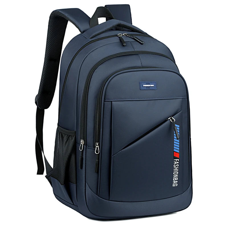 Men's large-capacity backpack, fashionable laptop bag, suitable for travel and business, equipped with secure zipper closure and