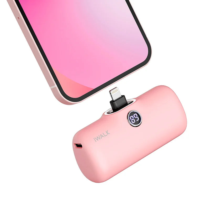IWALK Capsule Power Bank Mini Portable Wireless Backup Battery Fast Charging Power Supply 4800mAh Suitable for iPhone Lightning