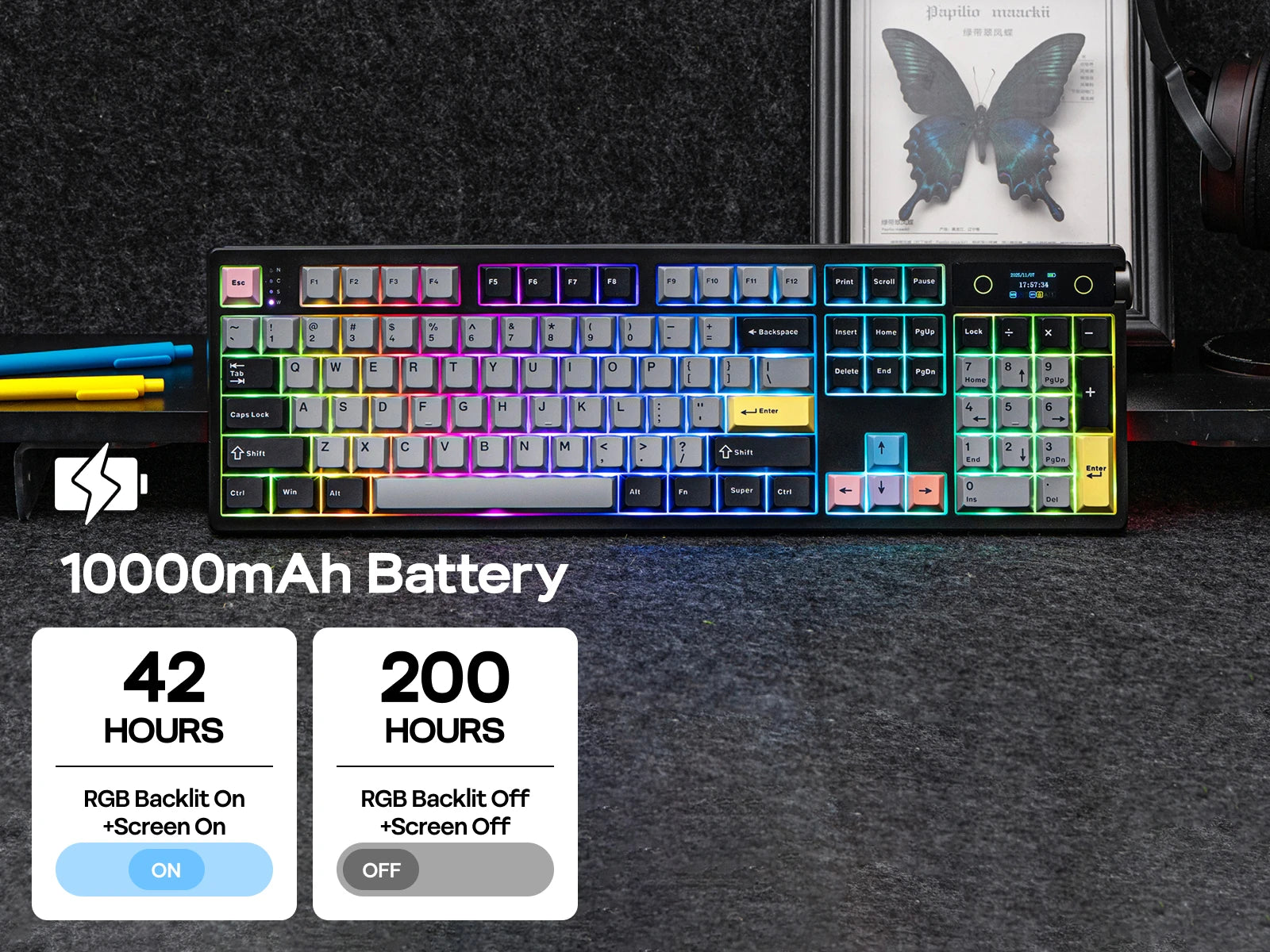 EPOMAKER TH108 PRO 100% Gasket-Mounted Tri-Mode Wireless Mechanical Keyboard RGB Backlight with TFT Smart Display & Knob