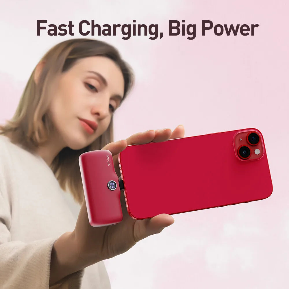 IWALK Capsule Power Bank Mini Portable Wireless Backup Battery Fast Charging Power Supply 4800mAh Suitable for iPhone Lightning