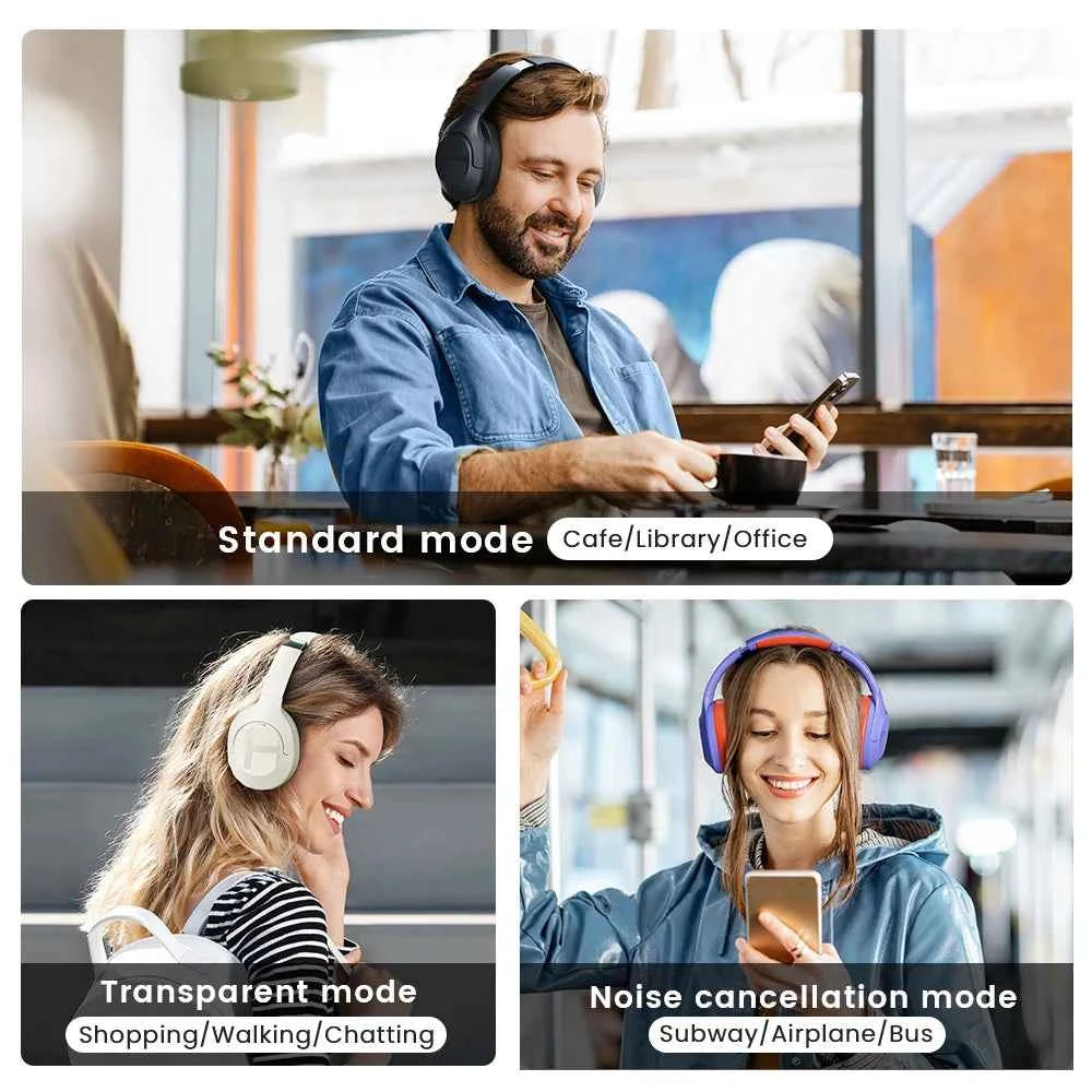 HAYLOU S35 ANC Wireless Bluetooth Headphones 42dB ANC ENC Over-ear Headphone Noise Cancellation 60H Playtime Earphones Men Women