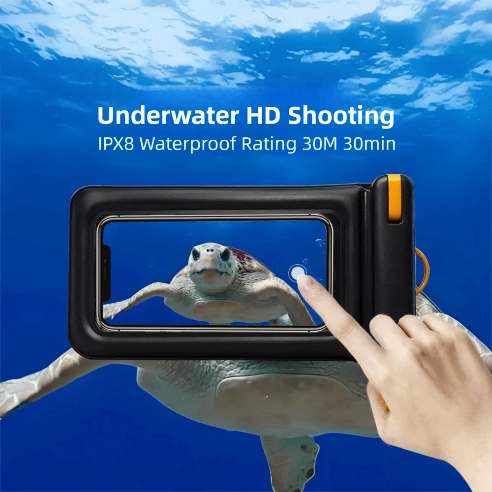 IPX8 Floating Phone Pouch Screen Touchable Universal Waterproof Phone Case with Lanyard 2 Pockets Cellphone Dry Bag Swimming