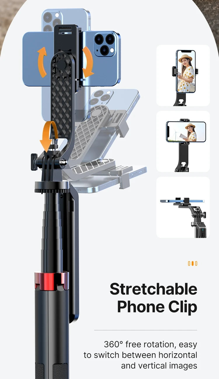 Ulanzi MA09 1.8m Selfie Stick Tripod for iPhone 17 15 Android Phone with Remote Control Panoramic Ball Head Holder U200 VL49 Kit