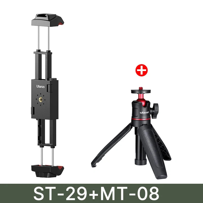 Ulanzi ST-29 Universal Tablet Tripod Mount Stand Phone Holder w Cold Shoe For iPhone iPad Air Pro Horizontal Vertical Shooting