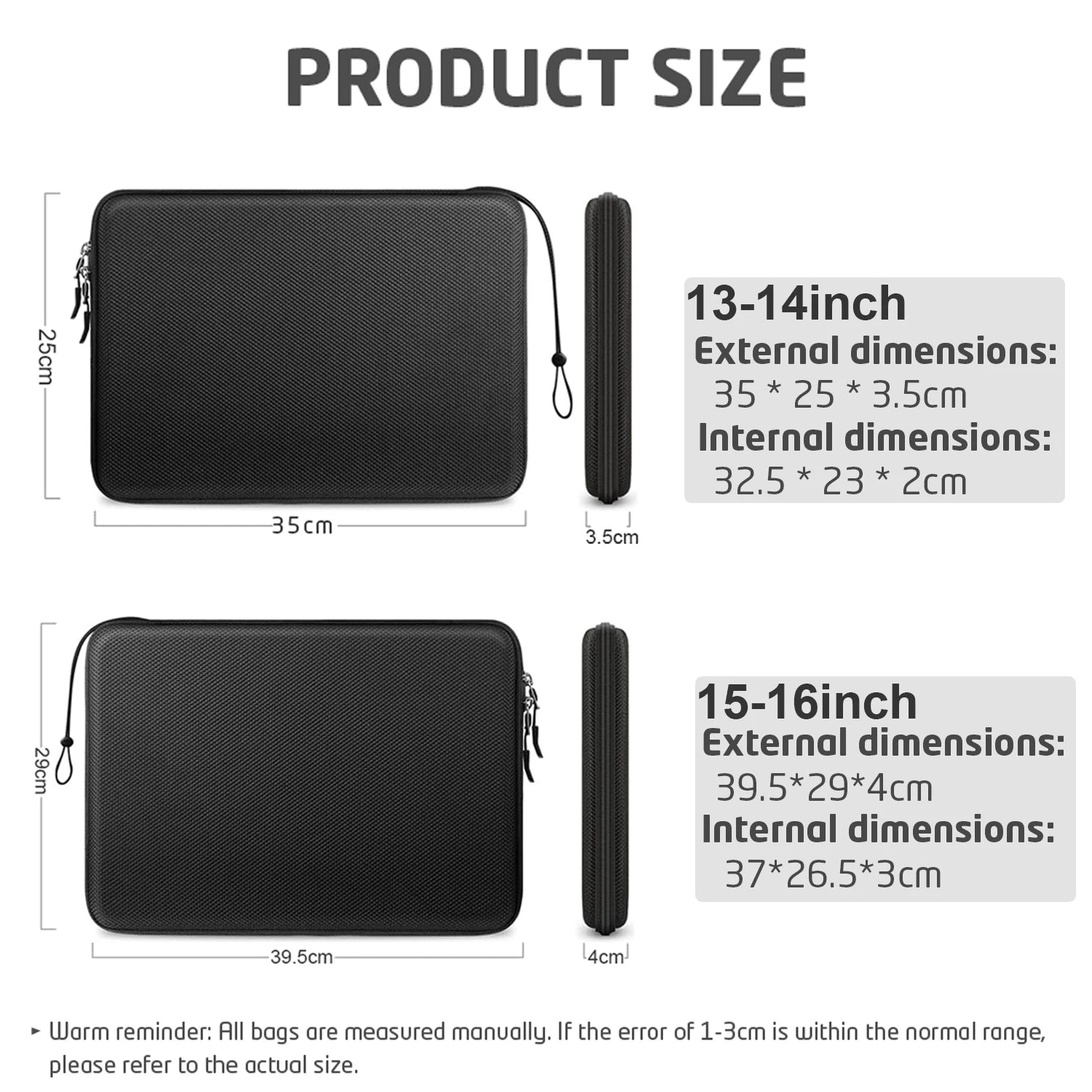Hard EVA Laptop Sleeve Case 13 14 15.6 16 inch For MacBook Air/Pro Shockproof Computer Bag  With Lenovo, HP, ASUS, Dell Carrying