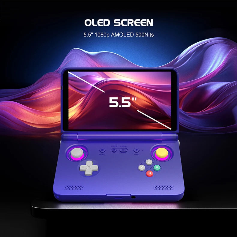 Retroid Pocket Flip2 SD865 5.5”1080p OLED WIFI6 Android Handheld Portable Gaming Console With Hall Rockers Folding Game