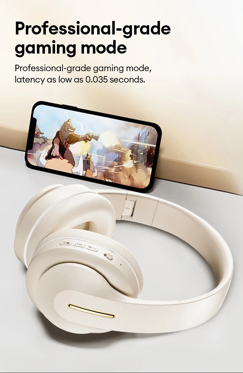 Lenovo Bluetooth 6.0 Over-Ear Headsets Low Latency Music Wired/Wireless Headphones Noise Reduction Stereo Sound LES-107 Earbuds