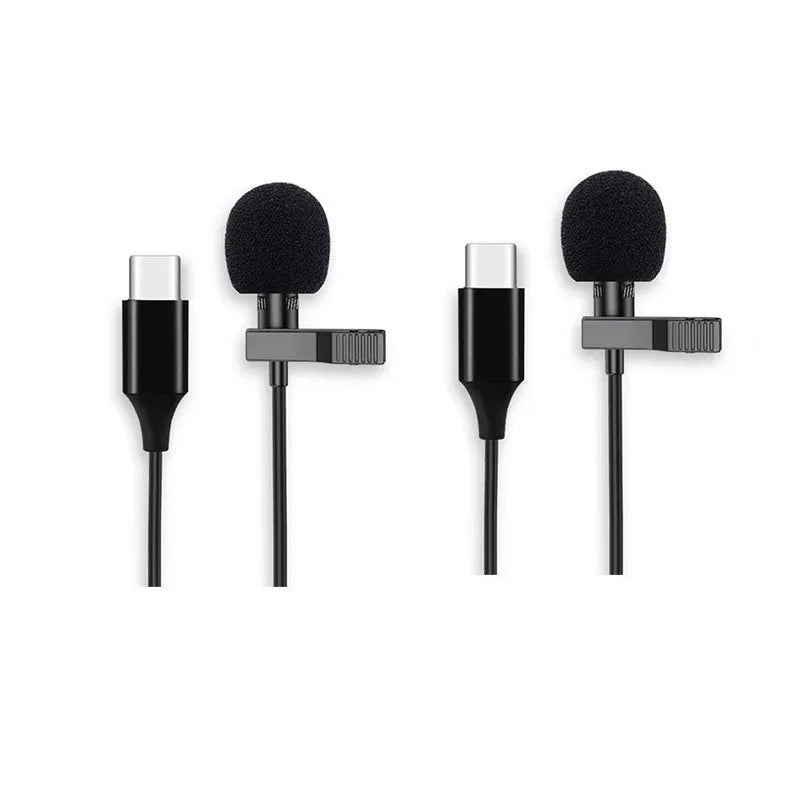 1/3/5pcs Portable 3.5mm/Type C Mini Microphone For Phone Clip-On Lapel Lavalier Professional Mic For PC Laptop Mobile Microphone