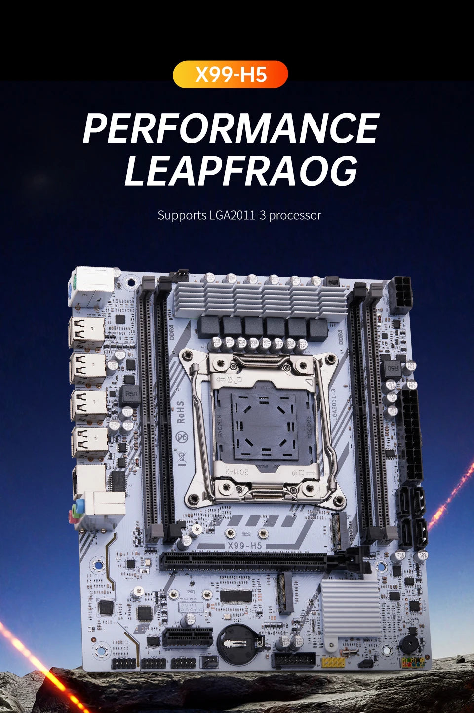 QIYIDA X99 Motherboard Set Kit Xeon LGA2011-3 E5 2650 V4 2pcs*8gb=16GB DDR4 RAM USB PCI 3.0 NVME M.2 SATA M-ATX