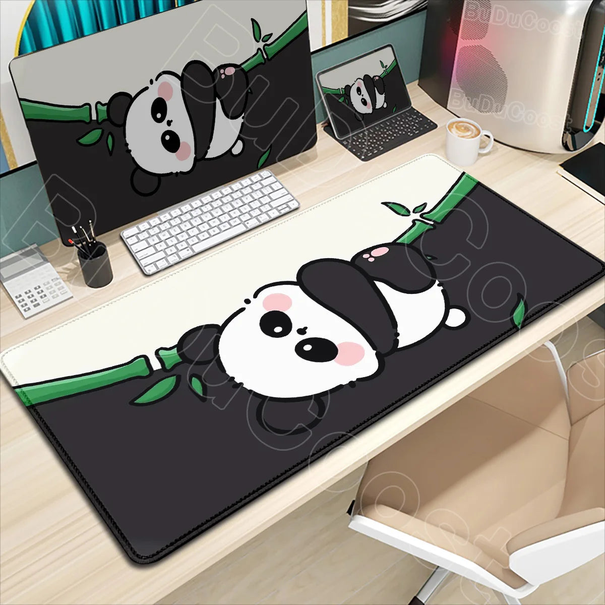 HD Printing Kawaii Anime Panda Mouse Pad Large Computer Office PC Game Table Mats XXL Gaming Keyboard Pad Cute Animals Desk Pads