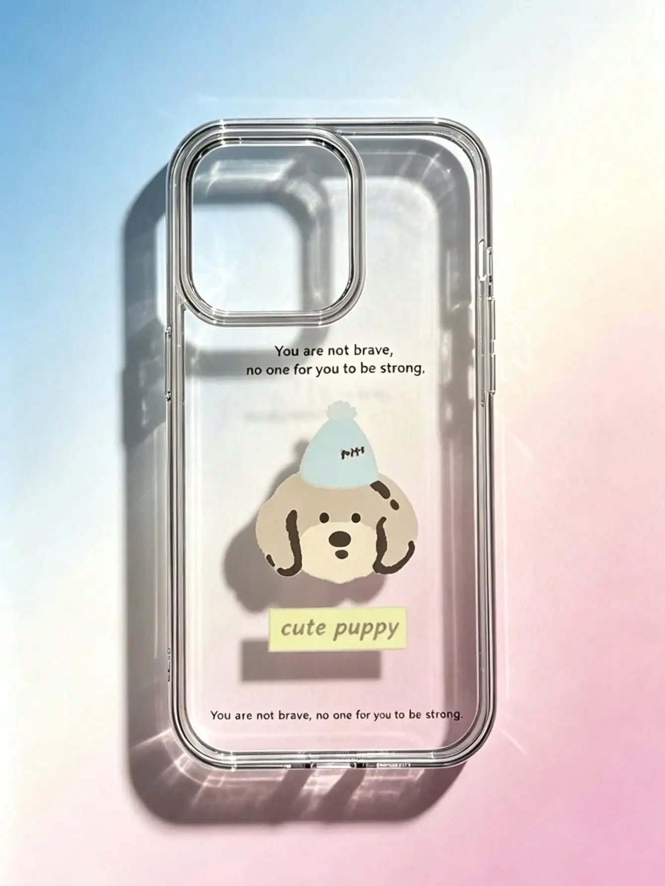 1pc Dog Head Design Phone Case Compatible With IPhone 17 Pro Max, 16 Pro, New 15 Pro, 14, 13, Transparent Electroplated High-End Anti-Fall Full Coverage Phone Case