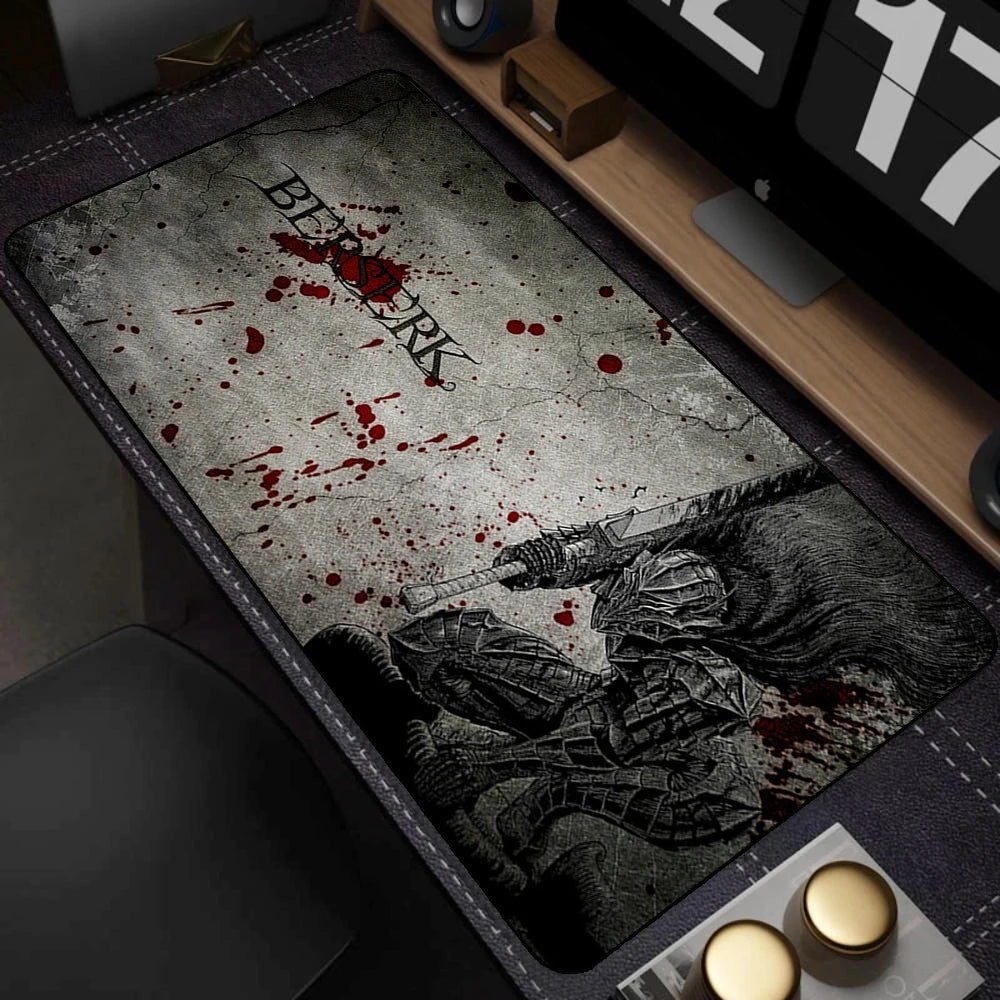 Black White Anime Mouse Pad Guts sword in berserk Gamer Mouse Mat Computer gaming Accessories Keyboard Laptop mouse Desk pad