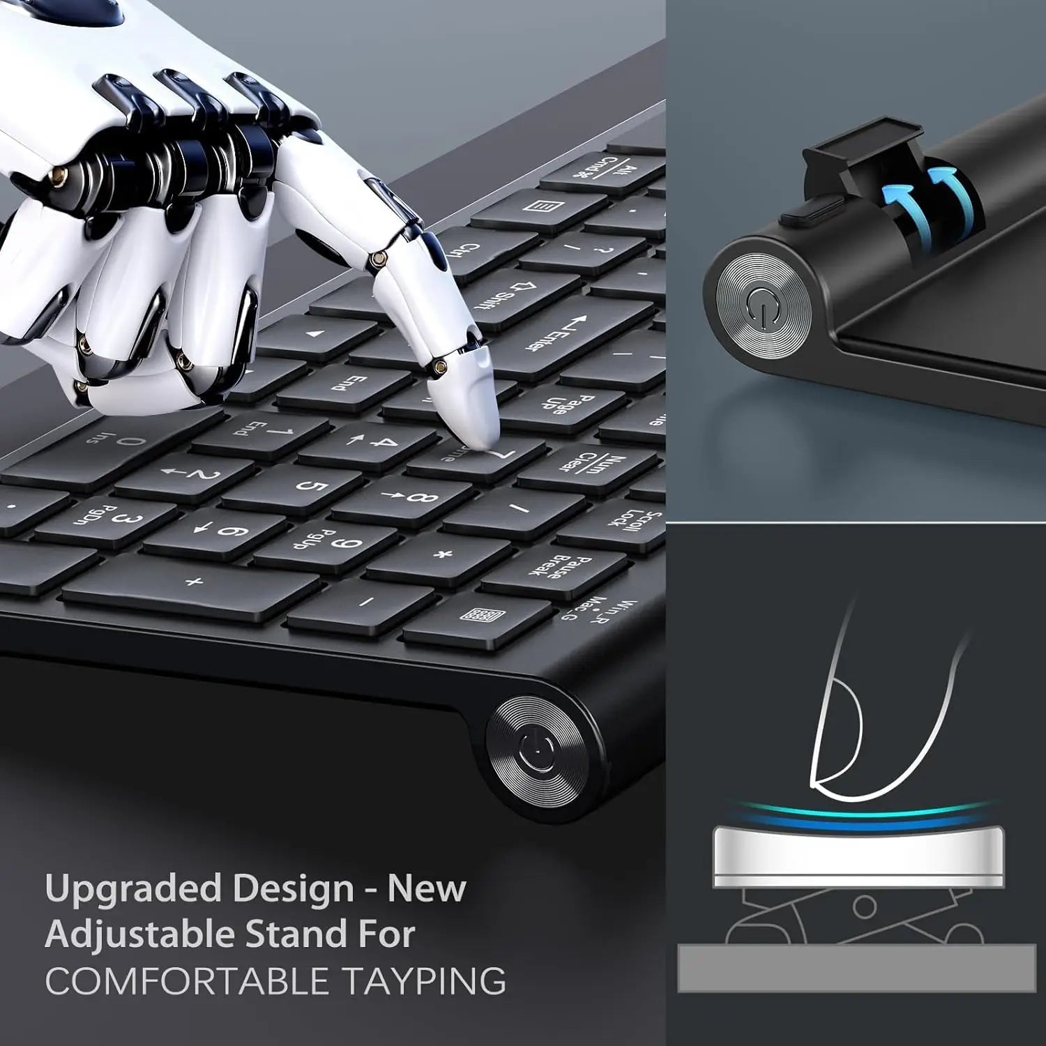 Ergonomic wireless keyboard and mouse, ultra-thin and compact design French AZERTY/ American QWERTY quiet,USB-A and USB-C ports.