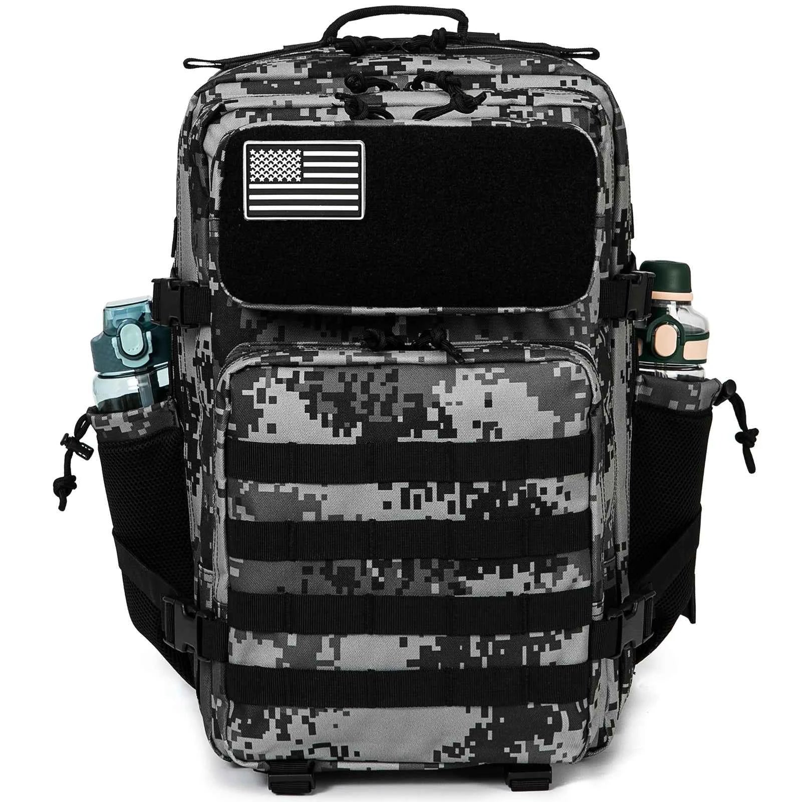 45L Tactical Backpack survival Bag Hunting MOLLE Backpack GYM For Men EDC Outdoor Hiking Rucksack Witch Bottle Holder