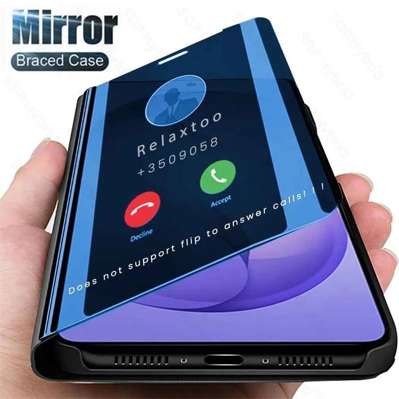 Smart View Mirror Leather Flip Case for Samsung Galaxy S26 Ultra Sumsung Samsang S 26 Plus S26Ultra S26+ 5G Magnetic Stand Coque